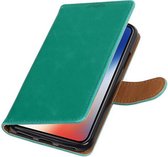 Wicked Narwal | Premium TPU PU Leder bookstyle / book case/ wallet case voor iPhone X Groen