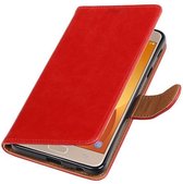 Wicked Narwal | Premium TPU PU Leder bookstyle / book case/ wallet case voor Samsung galaxy j7 2015 Max Rood