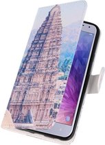 Wicked Narwal | Temple 1 bookstyle / book case/ wallet case Hoesje voor Samsung Galaxy J4 2018