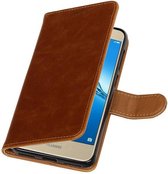 Wicked Narwal | Premium PU Leder bookstyle / book case/ wallet case voor Huawei P9 Lite mini Bruin