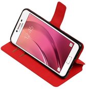 Wicked Narwal | Cross Pattern TPU bookstyle / book case/ wallet case voor Samsung Galaxy C7 Rood