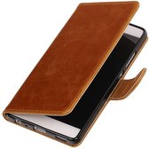 Wicked Narwal | Premium TPU PU Leder bookstyle / book case/ wallet case voor Huawei P9 Lite Bruin