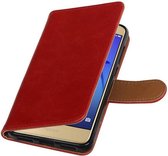 Wicked Narwal | Premium TPU PU bookstyle / book case/ wallet case voor Huawei P8 Lite 2017 Rood