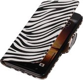 Wicked Narwal | Zebra bookstyle / book case/ wallet case Hoes voor HTC One X9 Wit