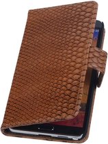 Wicked Narwal | Snake bookstyle / book case/ wallet case Hoes voor Samsung Galaxy Note 2 N7100 Bruin