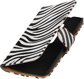 Wicked Narwal | Zebra bookstyle / book case/ wallet case Hoes voor Motorola Moto G (3nd Gen) 2015 Wit