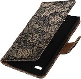 Wicked Narwal | Lace bookstyle / book case/ wallet case Hoes voor Huawei Huawei Ascend Y560 / Y5 Zwart