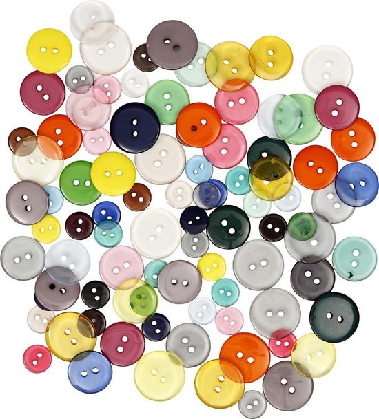 Boutons Creotime Multicolore 100 Pièces