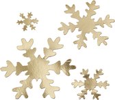 Sneeuwvlok, d: 3+5+8+10 cm, dikte 350 gr, 16 stuks, goud