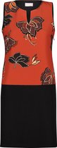 Cassis - Female - Rechte jurk met lotusbloemen  - Roodbruin