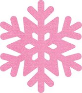 Sneeuwvlok 3 vilt onderzetters  - Roze - 6 stuks - ø 9,5 cm - Kerst onderzetter - Tafeldecoratie - Glas onderzetter - Cadeau - Woondecoratie - Tafelbescherming - Onderzetters voor