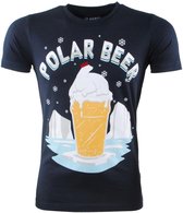 Ferlucci - Unisex Kerst T-Shirt - Ronde Hals - Polar Beer - Navy