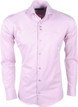 Ferlucci Heren Overhemd -  Napoli - Slimfit - Stretch - Roze