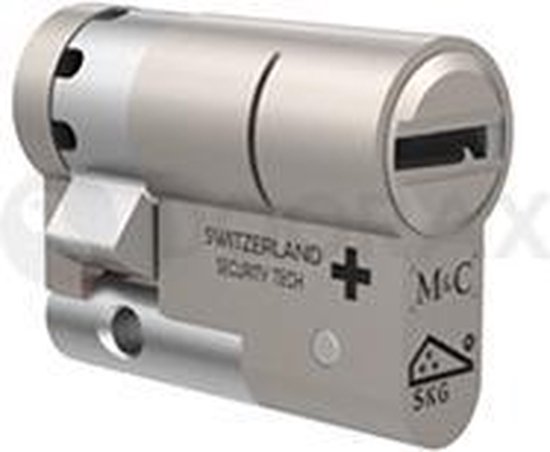 3x cylinder lock equal locking 80 mm with button KD (with