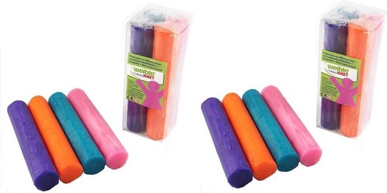 8x Gekleurde fantasie klei rollen 100 gram creatief speelgoed voor kinderen - Creatief speelgoed - Knutselen - Knutselmateriaal - Kleien