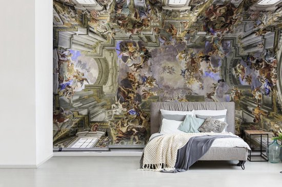 organiseren ui redden Behang - Fotobehang Plafond met een barok schilderij - Breedte 525 cm x  hoogte 350 cm | bol.com