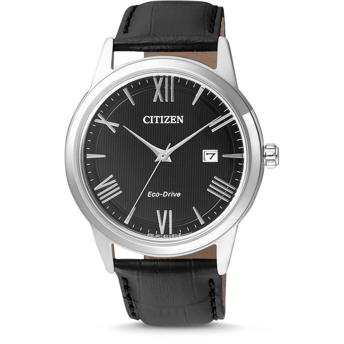 Citizen AW1231-07E - Horloge - Leer - Zilverkleurig - Ø 40 mm