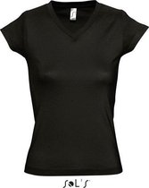 Dames t-shirt  V-hals zwart 36 (S)