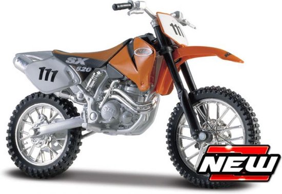 Maisto KTM 520SX zilver/oranje schaalmodel 1:18