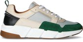 Sacha - Heren - Multicolored leren sneakers met groen detail - Maat 44