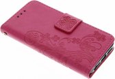 Klavertje Bloemen Booktype iPhone SE / 5 / 5s hoesje - Roze