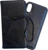 HEM iPhone XR DOUBLE CATCH Zwarte Wallet iPhone XR/ Book Case iPhone XR / Boekhoesje iPhone XR / Telefoonhoesje iPhone XR / Hoesje met pasjesflip en los magnetisch telefoonhoesje