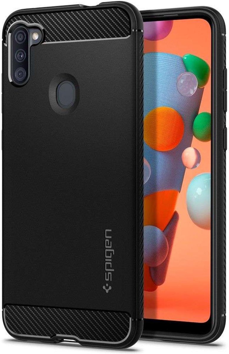 Spigen Rugged Armor hoesje voor Samsung Galaxy A11 - Zwart