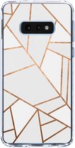 Hoesje Geschikt voor Samsung Galaxy S10e Hoesje Siliconen - Design Backcover siliconen - Meerkleurig / White Graphic