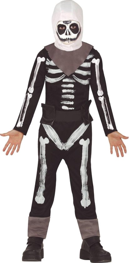 Fiestas Guirca Verkleedpak Skelet Polyester Zwart/wit Mt 146/152