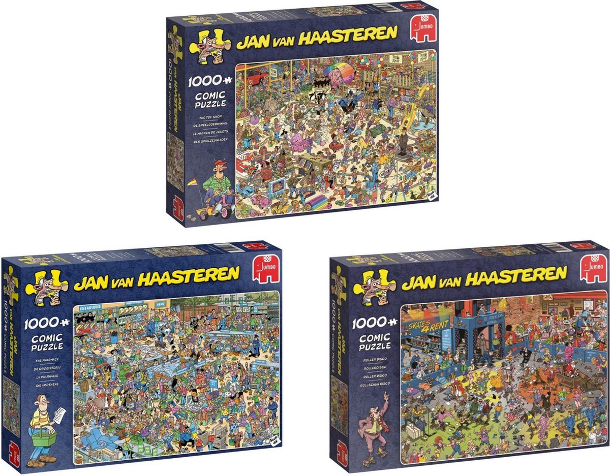 Jan van Haasteren - Speelgoedwinkel 1000 stukjes & Rollerdisco 1000 stukjes  &... | bol.com