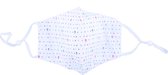 Mondkapje wasbaar - verstelbaar - 100% Katoen met ruimte voor Filter - Wit - Roze/Grijze - Doodskoppen