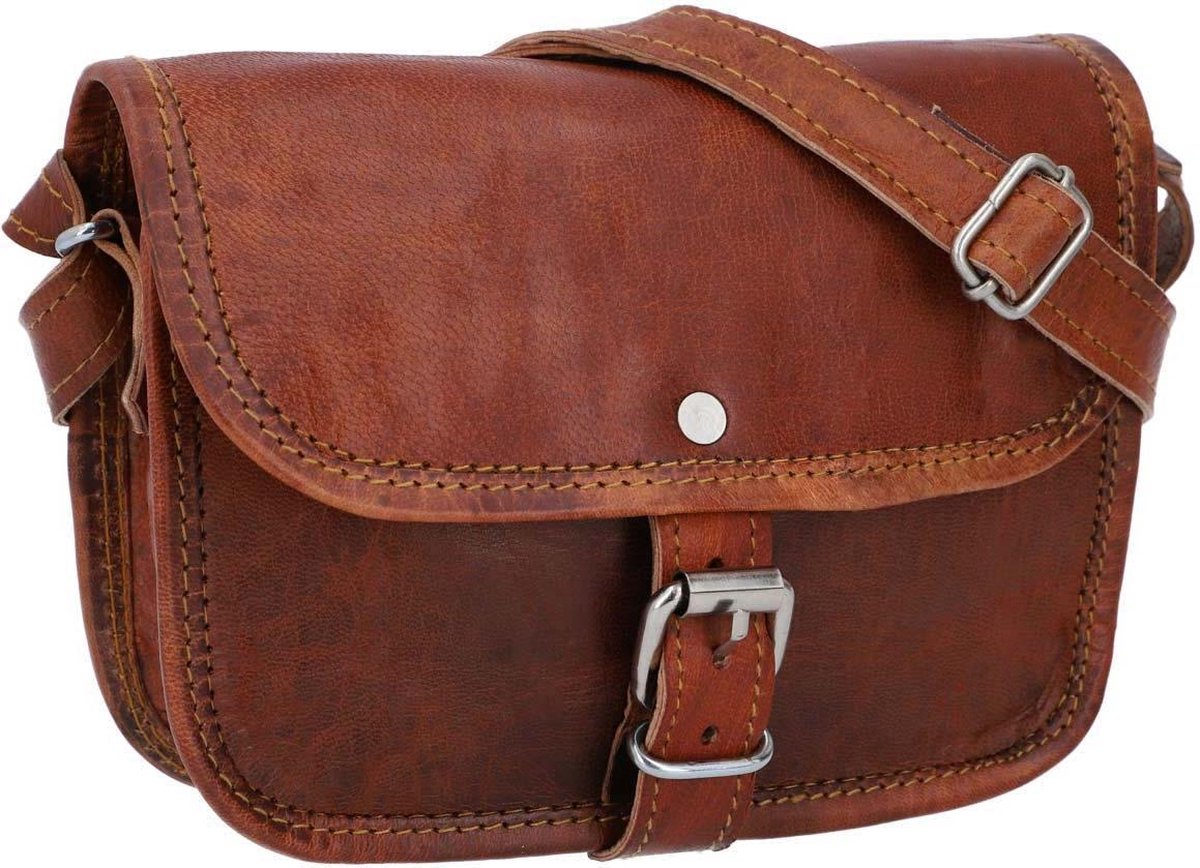 GUSTI Mary S handtas schoudertas klein vintage bruin leer bol