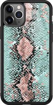iPhone 11 Pro Max hoesje glass - Baby snake | Apple iPhone 11 Pro Max  case | Hardcase backcover zwart