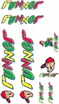 fietsstickers Runner Cap 23 x 13 cm papier rood/groen/geel