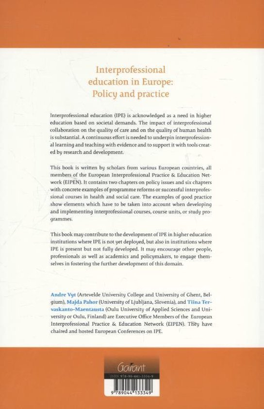Interprofessional Education in Europe