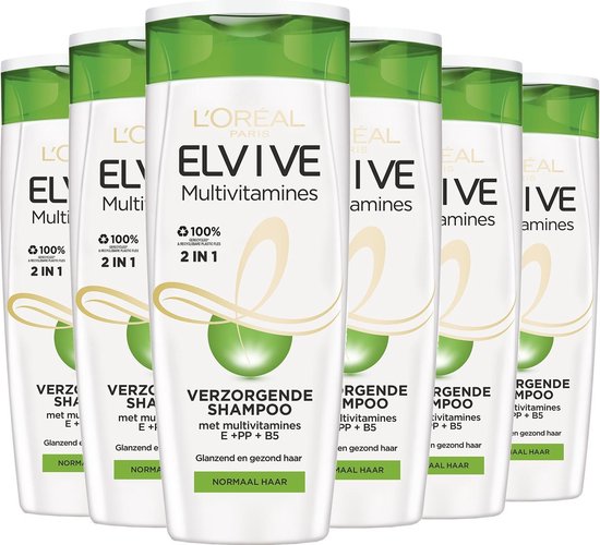 L'Oréal Paris Elvive Multivitamines 2 in 1 Shampoo - 6 x 250 ml - Normaal  Tot Vet... | bol.com