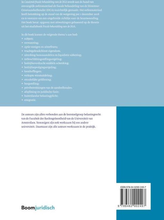 Boom fiscale studieboeken  -   Casuïstiek fiscale behandeling van de DGA - R.P.C. Cornelisse