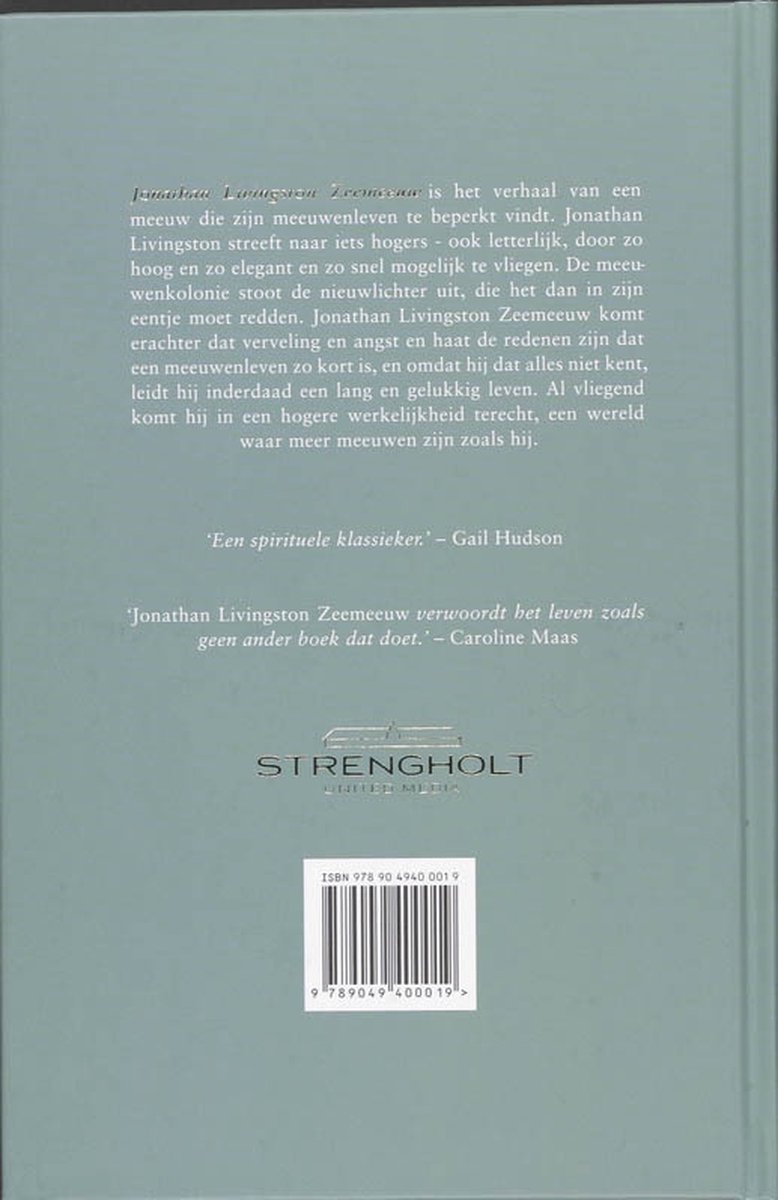 Jonathan Livingston Zeemeeuw - back cover