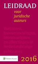 Boek cover Leidraad voor juridische auteurs 2016 van Anne De Hingh (Paperback)