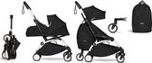 Babyzen YOYO² buggy COMPLEET vanaf de geboorte en inclusief YOYO Bag -  zwart met frame wit