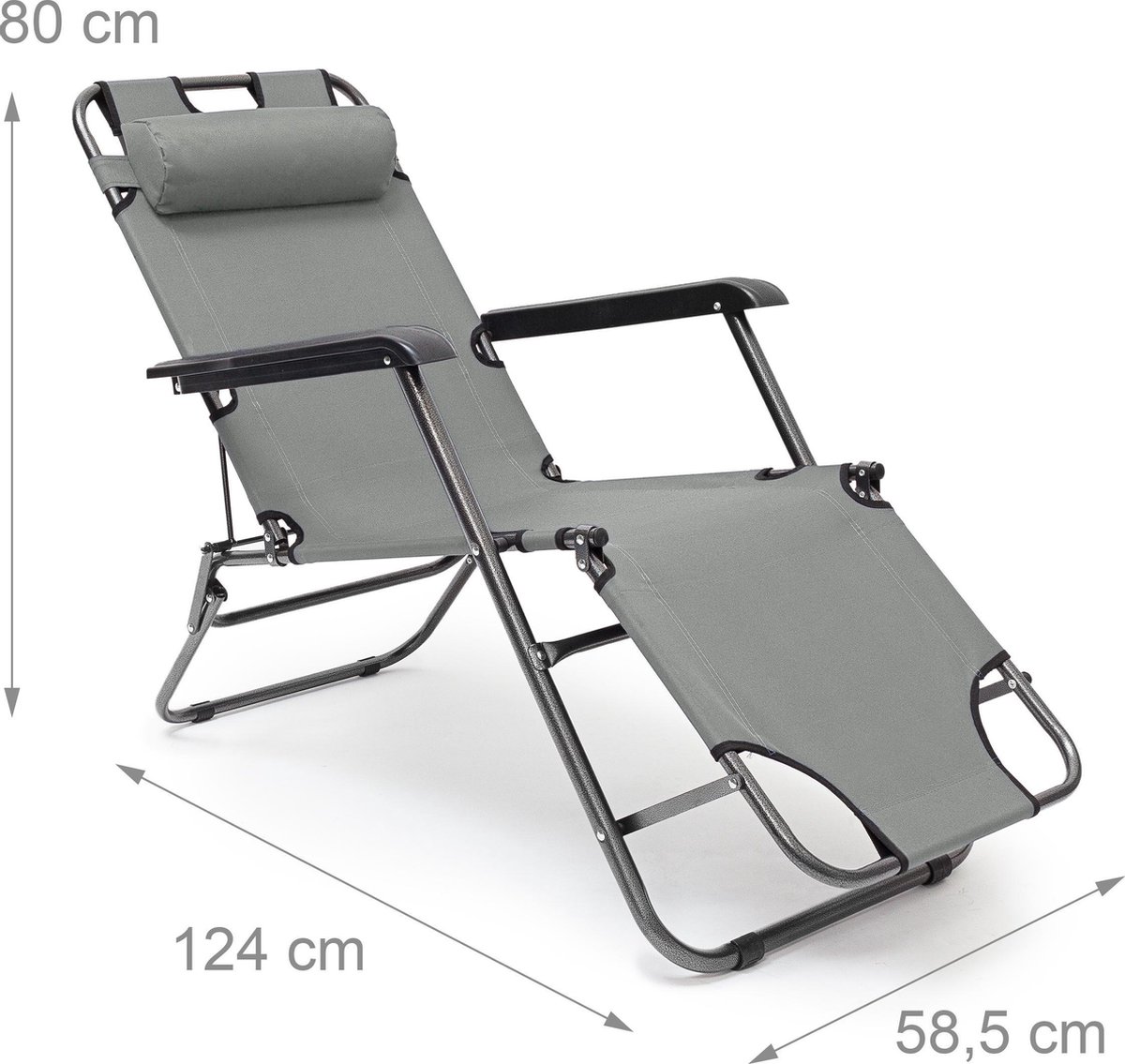 relaxdays chaise longue réglable - chaise de plage pliable - chaise longue  - chaise... | bol.com