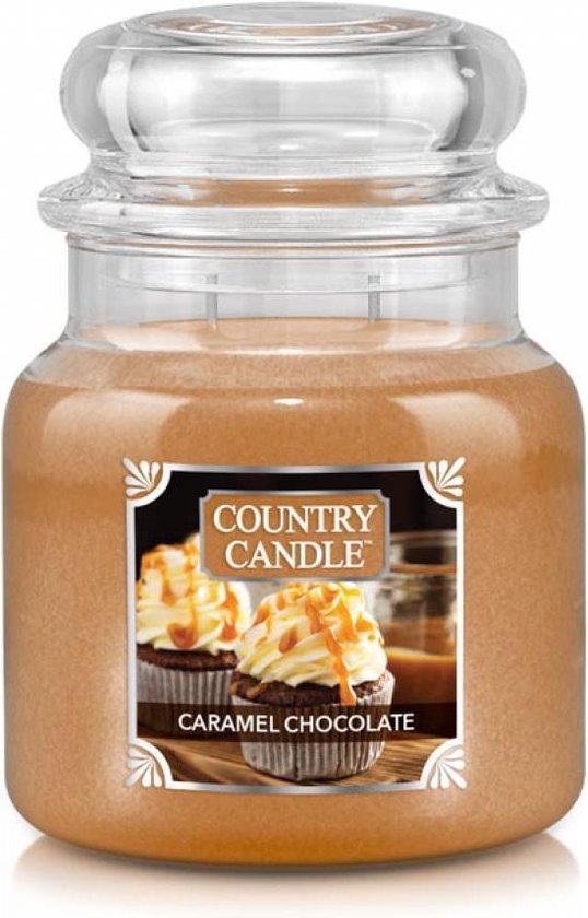 Gemiddelde geurkaars met twee pitten Caramel Chocolade 453g
