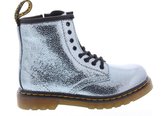 Dr. Martens 1460 T Teal Crinkle Metallic Meisjes Veterboots - Zilverblauw - Maat 27