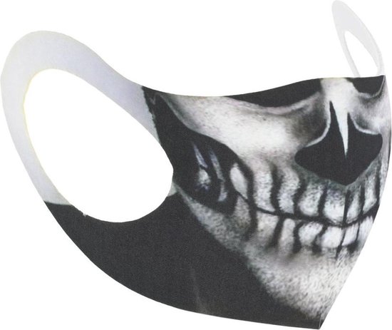 Terug, terug, terug deel zuurgraad barst Attitude Holland Masker Horror Skeleton Mondkapje Wit/Zwart | bol.com