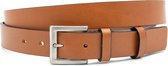 JV Belts Stevige leren riem camel - heren en dames riem - 3 cm breed - Camel - Echt Leer - Taille: 100cm - Totale lengte riem: 115cm