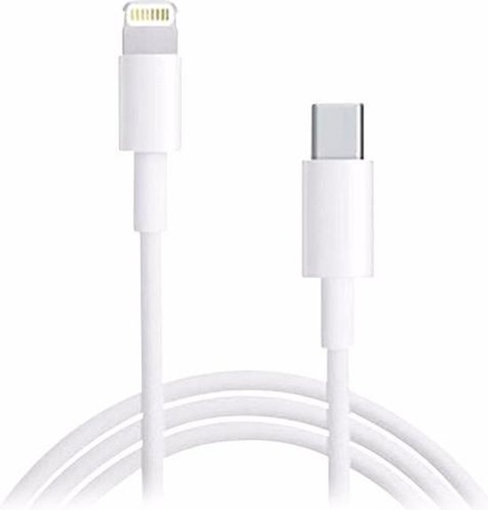 Witte USB-C naar Lightning kabel 1 meter