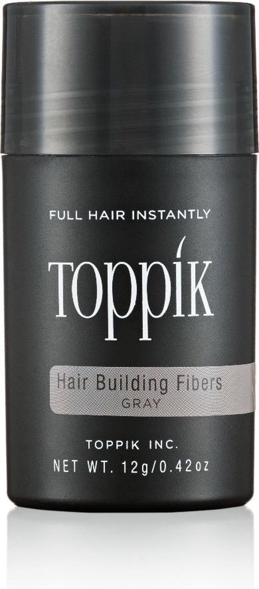 Toppik Hair Building Fibers Grijs - 12 gram - Cosmetische Haarverdikker - Verbergt haaruitval - Direct voller haar