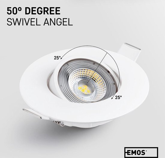 Emos Exclusive Spot LED Encastrable - Lampe Plafond Orientable 50