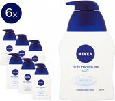 Nivea Handwash – Rich Moisture Soft - 6 x 250 ml - Handzeep - Voordeelverpakking