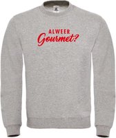 Kerst sweater grijs Al weer gourmet? - soBAD. | Kersttrui soBAD. | kerstsweaters volwassenen | kerst hoodie volwassenen | Kerst outfit | Foute kerst truien